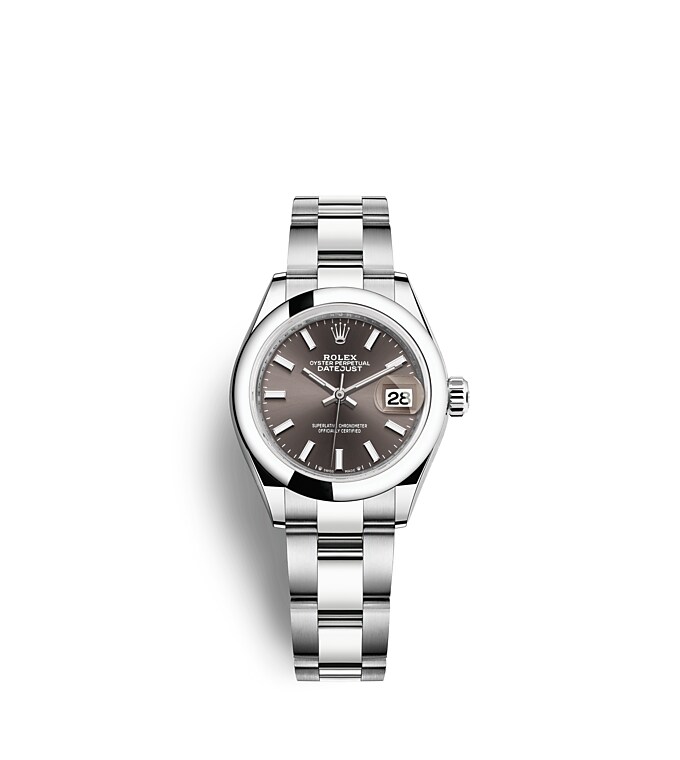 Rolex Lady-Datejust | 279160 | Lady-Datejust | หน้าปัดสีเข้ม | หน้าปัดสีเทาเข้ม | Oystersteel | สายนาฬิกา Oyster | m279160-0010 | หญิง Watch | Rolex Official Retailer - Srichai Watch