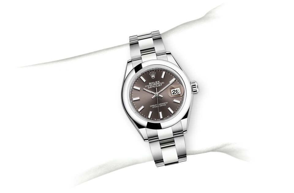 Rolex Lady-Datejust | 279160 | Lady-Datejust | Dark dial | Dark Grey Dial | Oystersteel | The Oyster bracelet | m279160-0010 | Women Watch | Rolex Official Retailer - Srichai Watch
