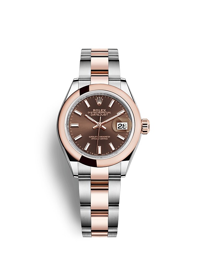 Rolex Lady-Datejust | 279161 | Lady-Datejust | หน้าปัดสี | หน้าปัดสีช็อกโกแลต | Everose Rolesor | สายนาฬิกา Oyster | m279161-0018 | หญิง Watch | Rolex Official Retailer - Srichai Watch