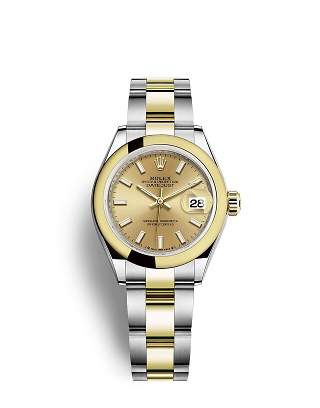 Rolex Lady-Datejust | 279163 | Lady-Datejust | หน้าปัดสี | หน้าปัดสีแชมเปญ | Yellow Rolesor | สายนาฬิกา Oyster | m279163-0002 | หญิง Watch | Rolex Official Retailer - Srichai Watch