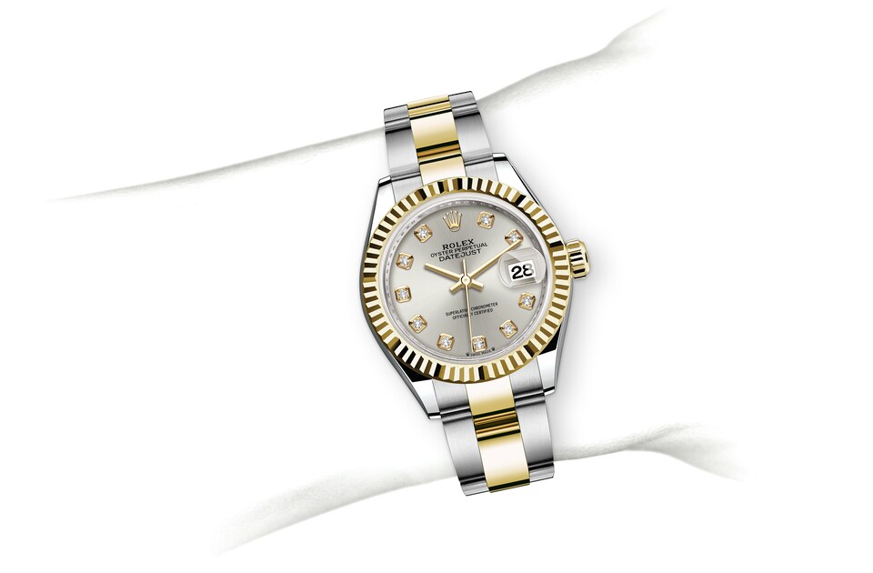 Rolex Lady-Datejust | 279173 | Lady-Datejust | Light dial | Silver dial | The Fluted Bezel | Yellow Rolesor | m279173-0008 | Women Watch | Rolex Official Retailer - Srichai Watch