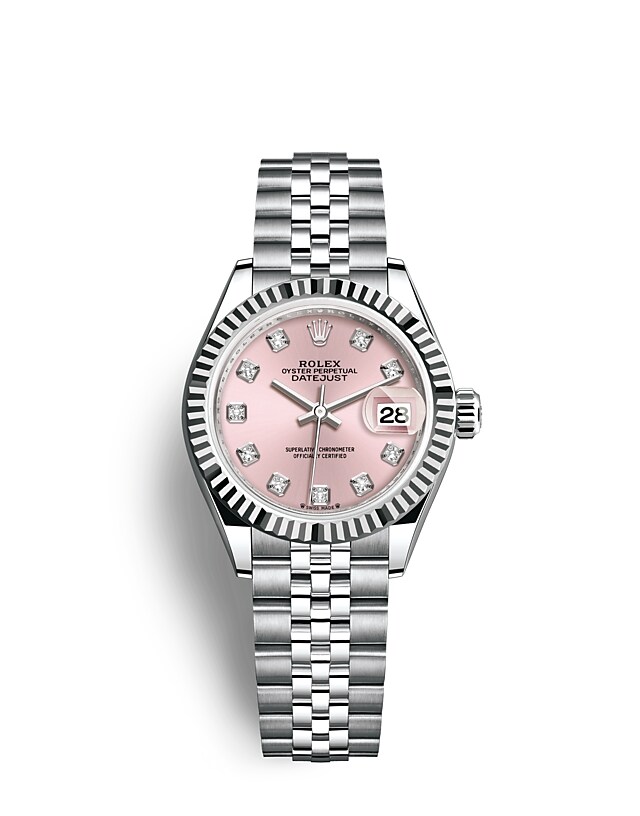 Rolex Lady-Datejust | 279174 | Lady-Datejust | Coloured dial | Pink Dial | The Fluted Bezel | White Rolesor | m279174-0003 | Women Watch | Rolex Official Retailer - Srichai Watch