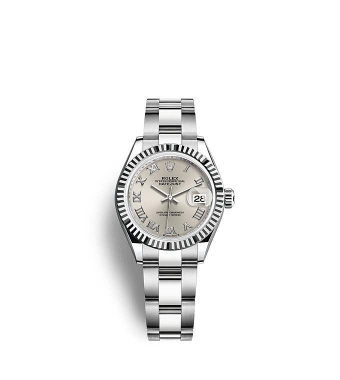 Rolex Lady-Datejust | 279174 | Lady-Datejust | หน้าปัดสีอ่อน | หน้าปัดสีเงิน | ขอบหน้าปัดแบบเซาะร่อง | White Rolesor | m279174-0008 | หญิง Watch | Rolex Official Retailer - Srichai Watch