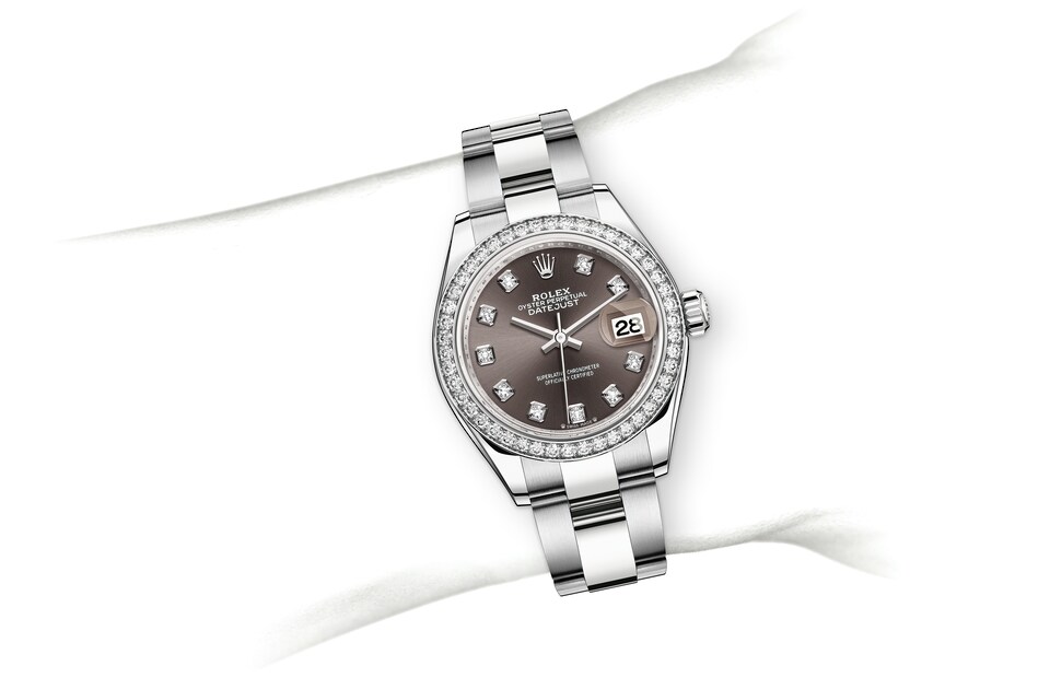 Rolex Lady-Datejust | 279384RBR | Lady-Datejust | Dark dial | Dark Grey Dial | Diamond-Set Bezel | White Rolesor | m279384rbr-0018 | Women Watch | Rolex Official Retailer - Srichai Watch