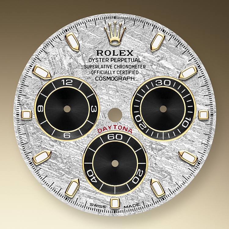 Rolex Cosmograph Daytona | 116518LN | Cosmograph Daytona | Light dial | Meteorite and black dial | The tachymetric scale | 18 ct yellow gold | m116518ln-0076 | Men Watch | Rolex Official Retailer - Srichai Watch