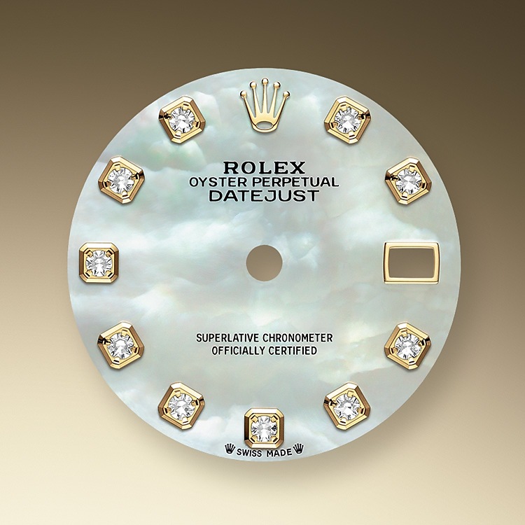 Rolex Lady-Datejust | 279383RBR | Lady-Datejust | Light dial | Mother-of-Pearl Dial | Diamond-Set Bezel | Yellow Rolesor | m279383rbr-0019 | Women Watch | Rolex Official Retailer - Srichai Watch