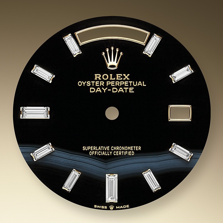 Rolex Day-Date | 228238 | Day-Date 40 | Dark dial | Onyx dial | The Fluted Bezel | 18 ct yellow gold | m228238-0059 | Men Watch | Rolex Official Retailer - Srichai Watch