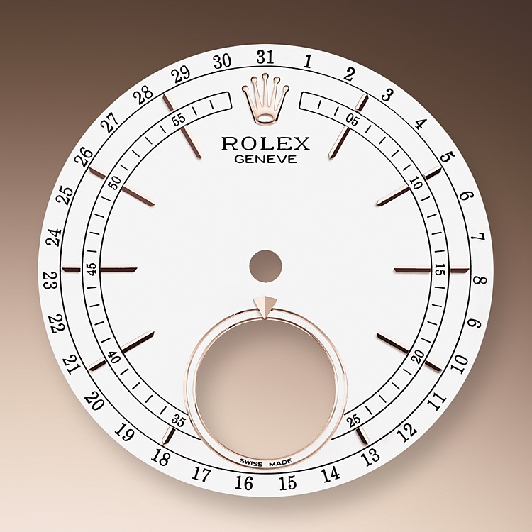 Rolex Cellini | 50535 | Cellini Moonphase | หน้าปัดสีอ่อน | หน้าปัดสีขาว | ขอบแบบทรงโดมและเซาะร่อง | เอเวอร์โรสโกลด์ 18 กะรัต | m50535-0002 | ชาย Watch | Rolex Official Retailer - Srichai Watch