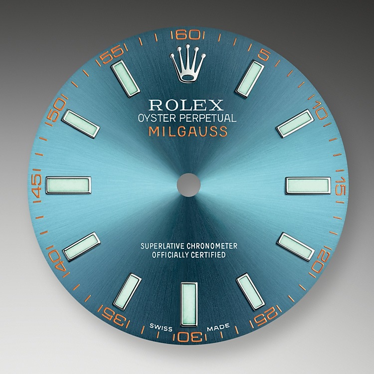 Rolex Milgauss | 116400GV | Milgauss | Coloured dial | Green sapphire crystal | Z-Blue Dial | Oystersteel | m116400gv-0002 | Men Watch | Rolex Official Retailer - Srichai Watch