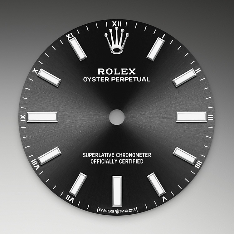 Rolex Oyster Perpetual | 124200 | Oyster Perpetual 34 | Dark dial | Bright black dial | Oystersteel | The Oyster bracelet | M124200-0002 | Women Watch | Rolex Official Retailer - Srichai Watch