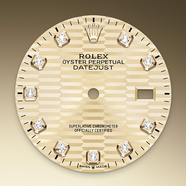 Rolex Datejust | 126283RBR | Datejust 36 | Coloured dial | Golden dial | Diamond-set bezel | Yellow Rolesor | M126283RBR-0031 | Men Watch | Rolex Official Retailer - Srichai Watch