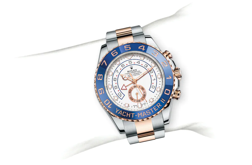 Rolex Yacht-Master | 116681 | Yacht-Master II | Light dial | Ring Command Bezel | White dial | Everose Rolesor | M116681-0002 | Men Watch | Rolex Official Retailer - Srichai Watch
