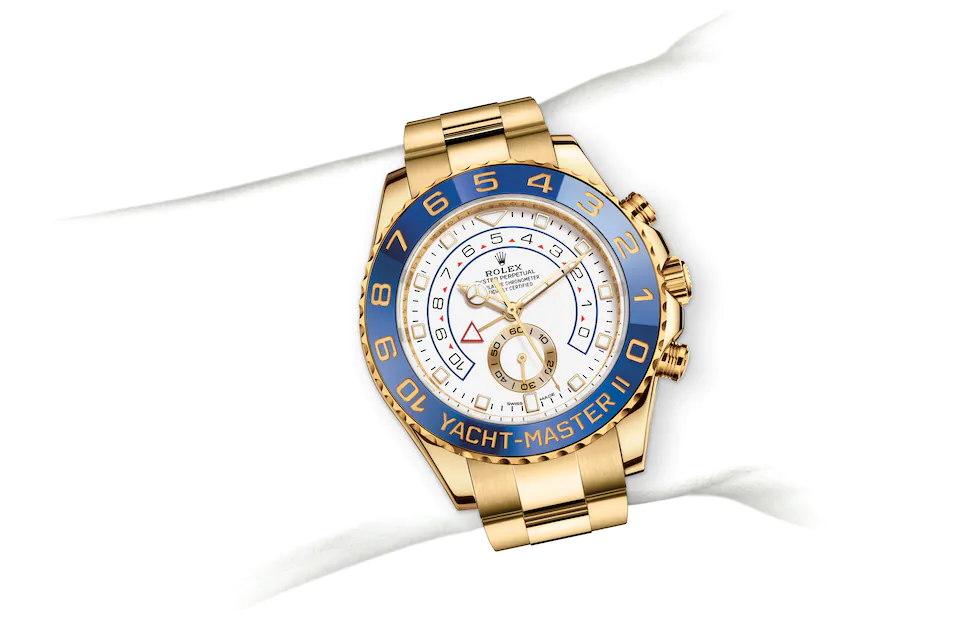 Rolex Yacht-Master | 116688 | Yacht-Master II | Light dial | Ring Command Bezel | White dial | 18 ct yellow gold | M116688-0002 | Men Watch | Rolex Official Retailer - Srichai Watch