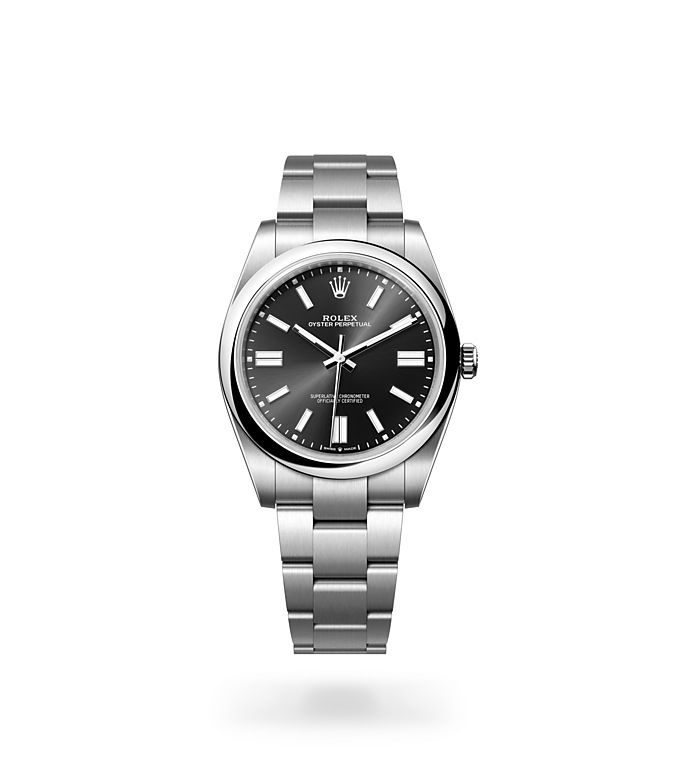 Rolex Oyster Perpetual | 124300 | Oyster Perpetual 41 | Dark dial | Bright black dial | Oystersteel | The Oyster bracelet | M124300-0002 | Men Watch | Rolex Official Retailer - Srichai Watch