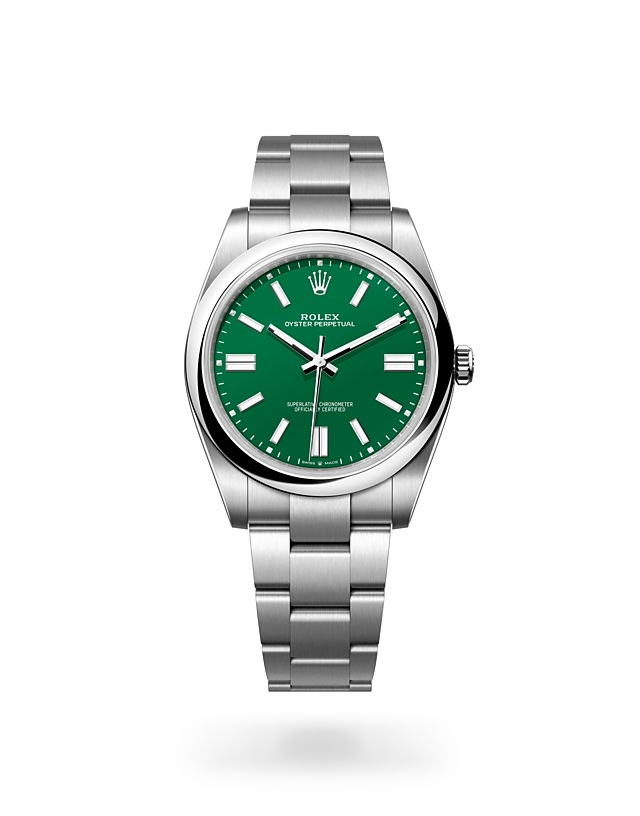 Rolex Oyster Perpetual | 124300 | Oyster Perpetual 41 | หน้าปัดสี | หน้าปัดสีเขียว | Oystersteel | สายนาฬิกา Oyster | M124300-0005 | ชาย Watch | Rolex Official Retailer - Srichai Watch
