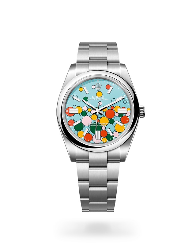 Rolex Oyster Perpetual | 124300 | Oyster Perpetual 41 | Coloured dial | Turquoise blue dial | Oystersteel | The Oyster bracelet | M124300-0008 | Men Watch | Rolex Official Retailer - Srichai Watch