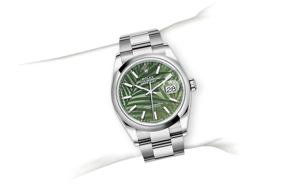 Rolex Datejust | 126200 | Datejust 36 | หน้าปัดสี | หน้าปัดสีเขียวมะกอก | Oystersteel | สายนาฬิกา Oyster | M126200-0020 | ชาย Watch | Rolex Official Retailer - Srichai Watch