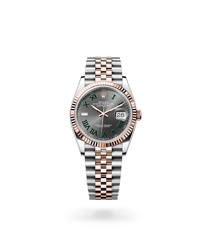 Rolex Datejust | 126231 | Datejust 36 | หน้าปัดสีเข้ม | ขอบหน้าปัดแบบร่อง | หน้าปัดสีเทาอมน้ำเงิน | Everose Rolesor | M126231-0029 | ชาย Watch | Rolex Official Retailer - Srichai Watch