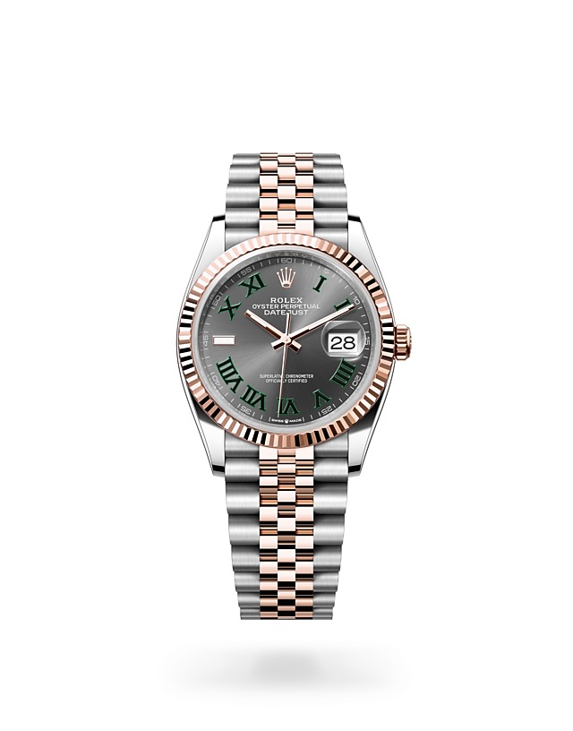 Rolex Datejust | 126231 | Datejust 36 | หน้าปัดสีเข้ม | ขอบหน้าปัดแบบร่อง | หน้าปัดสีเทาอมน้ำเงิน | Everose Rolesor | M126231-0029 | ชาย Watch | Rolex Official Retailer - Srichai Watch