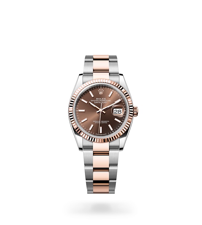 Rolex Datejust | 126231 | Datejust 36 | Coloured dial | Fluted bezel | Chocolate Dial | Everose Rolesor | M126231-0044 | Men Watch | Rolex Official Retailer - Srichai Watch