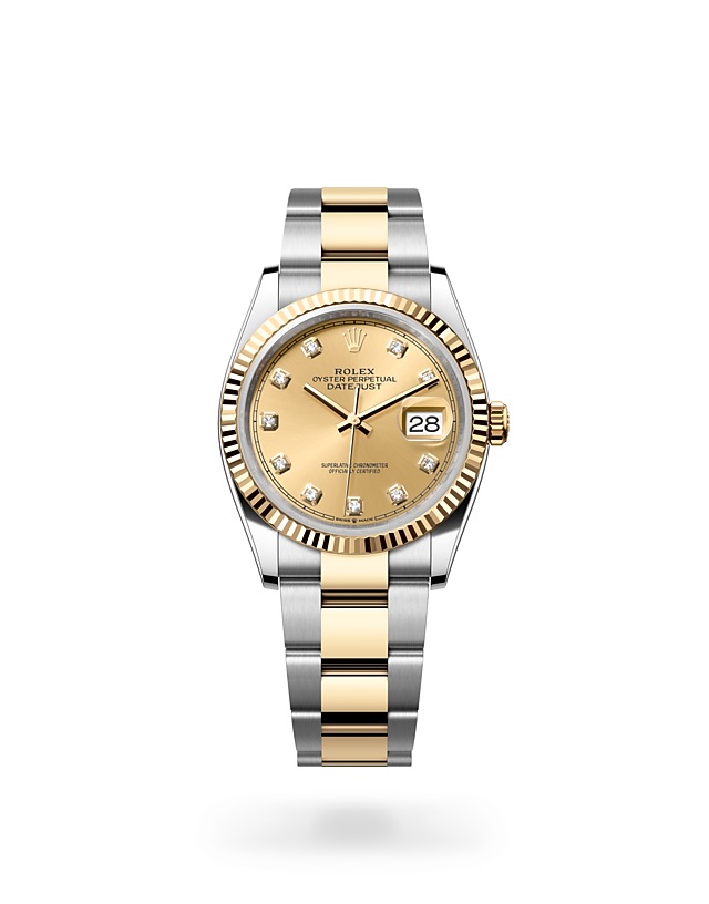 Rolex Datejust | 126233 | Datejust 36 | หน้าปัดสี | หน้าปัดสีแชมเปญ | ขอบหน้าปัดแบบร่อง | Yellow Rolesor | M126233-0018 | ชาย Watch | Rolex Official Retailer - Srichai Watch