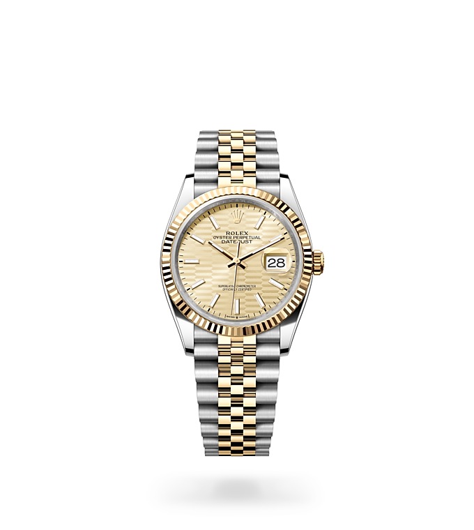 Rolex Datejust | 126233 | Datejust 36 | Coloured dial | Golden dial | Fluted bezel | Yellow Rolesor | M126233-0039 | Men Watch | Rolex Official Retailer - Srichai Watch