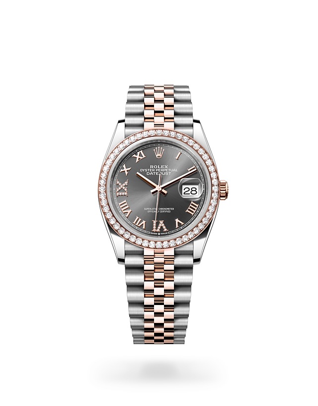 Rolex Datejust | 126281RBR | Datejust 36 | Dark dial | Slate Dial | Diamond-set bezel | Everose Rolesor | M126281RBR-0011 | Men Watch | Rolex Official Retailer - Srichai Watch