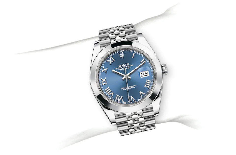 Rolex Datejust | 126300 | Datejust 41 | Coloured dial | Azzurro-blue dial | Oystersteel | The Jubilee bracelet | M126300-0018 | Men Watch | Rolex Official Retailer - Srichai Watch