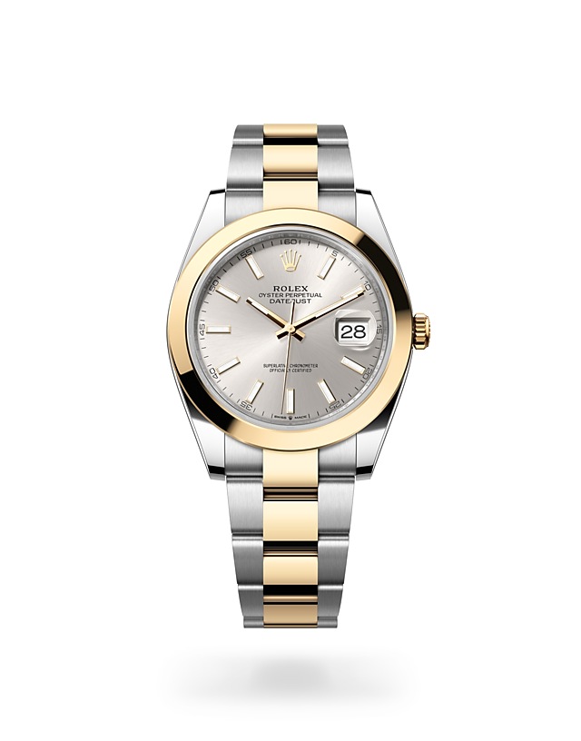 Rolex Datejust | 126303 | Datejust 41 | Light dial | Silver dial | Yellow Rolesor | The Oyster bracelet | M126303-0001 | Men Watch | Rolex Official Retailer - Srichai Watch