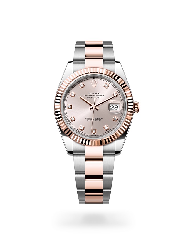 Rolex Datejust | 126331 | Datejust 41 | หน้าปัดประดับอัญมณี | หน้าปัดซันดัสต์ | ขอบหน้าปัดแบบร่อง | Everose Rolesor | M126331-0007 | ชาย Watch | Rolex Official Retailer - Srichai Watch