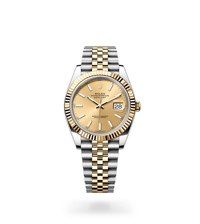 Rolex Datejust | 126333 | Datejust 41 | Coloured dial | Fluted bezel | Champagne-colour dial | Yellow Rolesor | M126333-0010 | Men Watch | Rolex Official Retailer - Srichai Watch