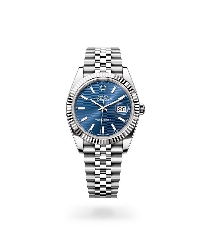 Rolex Datejust | 126334 | Datejust 41 | หน้าปัดสี | หน้าปัดสีฟ้าสว่าง | ขอบหน้าปัดแบบร่อง | White Rolesor | M126334-0032 | ชาย Watch | Rolex Official Retailer - Srichai Watch