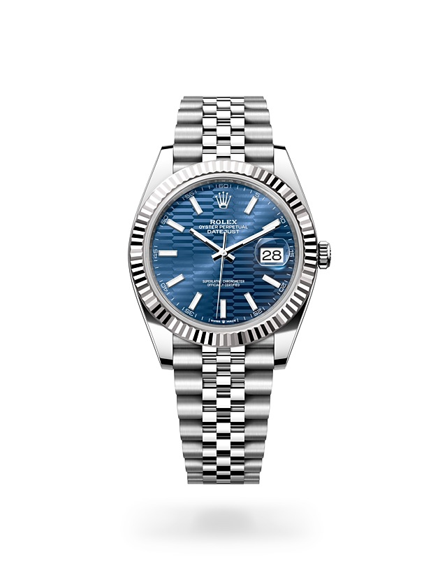 Rolex Datejust | 126334 | Datejust 41 | Coloured dial | Bright blue dial | Fluted bezel | White Rolesor | M126334-0032 | Men Watch | Rolex Official Retailer - Srichai Watch