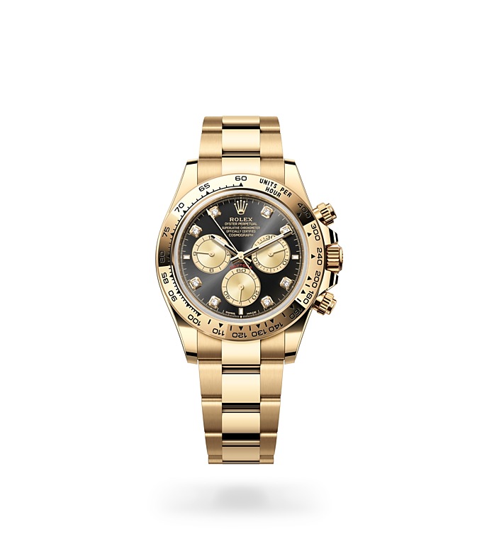 Rolex Cosmograph Daytona | 126508 | Cosmograph Daytona | Dark dial | Bright black and golden dial | The tachymetric scale | 18 ct yellow gold | M126508-0003 | Men Watch | Rolex Official Retailer - Srichai Watch
