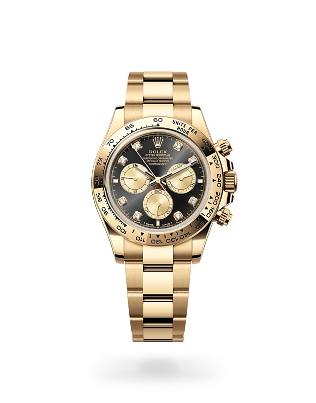 Rolex Cosmograph Daytona | 126508 | Cosmograph Daytona | Dark dial | Bright black and golden dial | The tachymetric scale | 18 ct yellow gold | M126508-0003 | Men Watch | Rolex Official Retailer - Srichai Watch