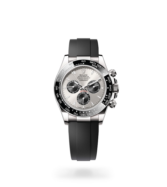 Rolex Cosmograph Daytona | 126519LN | Cosmograph Daytona | หน้าปัดสีเข้ม | สาย Oysterflex | ทองคำขาว 18 กะรัต | หน้าปัดสตีลและสีดำสว่าง | M126519LN-0006 | ชาย Watch | Rolex Official Retailer - Srichai Watch