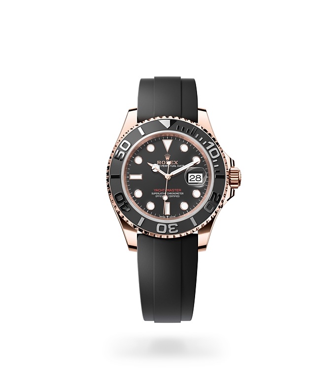 Rolex Yacht-Master | 126655 | Yacht-Master 40 | Dark dial | The Oysterflex Bracelet | 18 ct Everose gold | Bidirectional Rotatable Bezel | M126655-0002 | Men Watch | Rolex Official Retailer - Srichai Watch