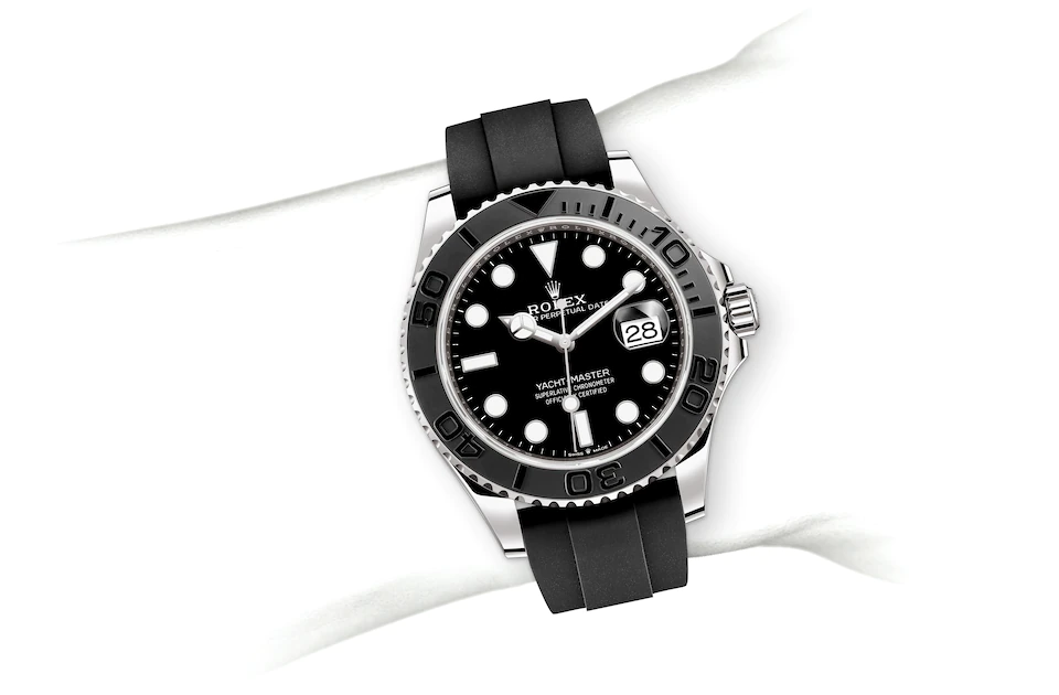 Rolex Yacht-Master | 226659 | Yacht-Master 42 | Dark dial | The Oysterflex Bracelet | 18 ct white gold | Bidirectional Rotatable Bezel | M226659-0002 | Men Watch | Rolex Official Retailer - Srichai Watch