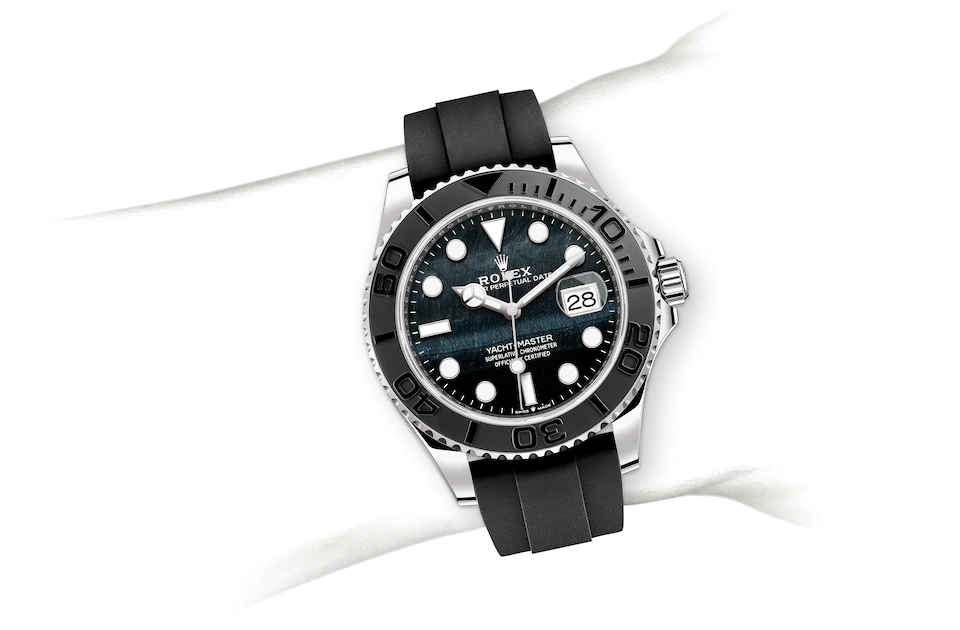 Rolex Yacht-Master | 226659 | Yacht-Master 42 | หน้าปัดสีเข้ม | สาย Oysterflex | ทองคำขาว 18 กะรัต | หน้าปัดหินตาเหยี่ยว | M226659-0004 | ชาย Watch | Rolex Official Retailer - Srichai Watch