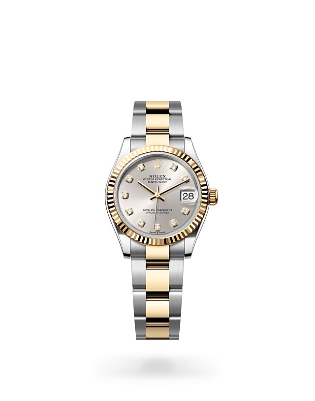 Rolex Datejust | 278273 | Datejust 31 | หน้าปัดประดับอัญมณี | หน้าปัดเงิน | ขอบหน้าปัดแบบร่อง | Yellow Rolesor | M278273-0019 | หญิง Watch | Rolex Official Retailer - Srichai Watch