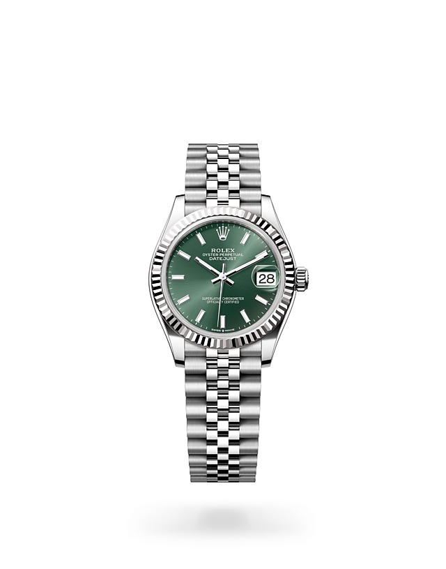 Rolex Datejust | 278274 | Datejust 31 | หน้าปัดสี | ขอบหน้าปัดแบบร่อง | หน้าปัดสีเขียวมิ้นต์ | White Rolesor | M278274-0018 | หญิง Watch | Rolex Official Retailer - Srichai Watch