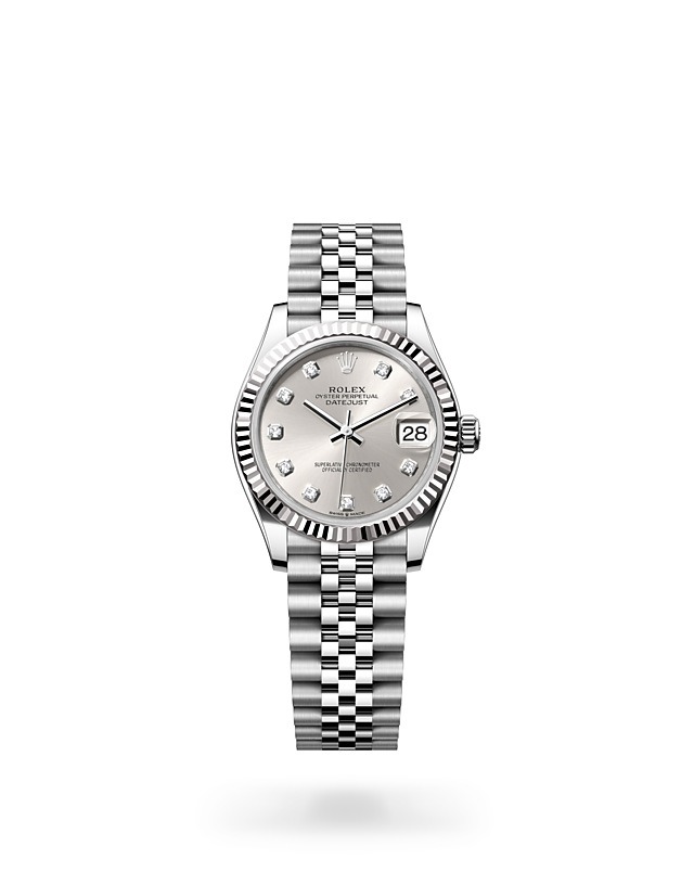 Rolex Datejust | 278274 | Datejust 31 | หน้าปัดประดับอัญมณี | หน้าปัดเงิน | ขอบหน้าปัดแบบร่อง | White Rolesor | M278274-0030 | หญิง Watch | Rolex Official Retailer - Srichai Watch