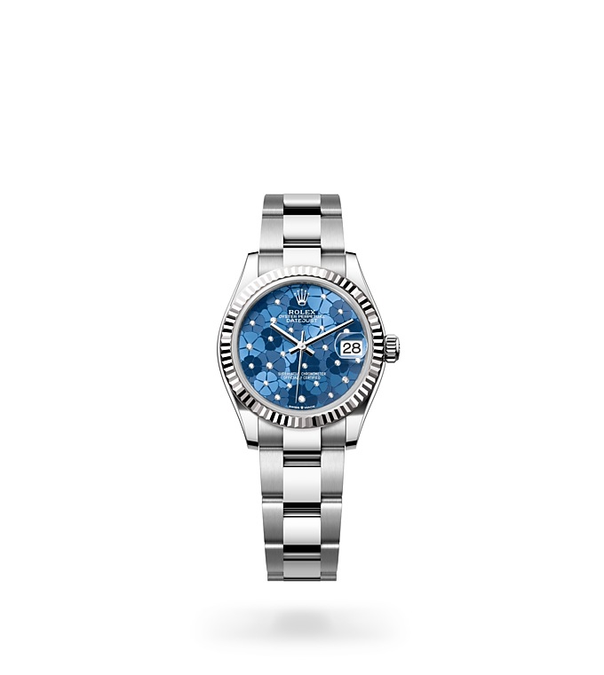 Rolex Datejust | 278274 | Datejust 31 | Coloured dial | Azzurro-blue dial | Fluted bezel | White Rolesor | M278274-0035 | Women Watch | Rolex Official Retailer - Srichai Watch