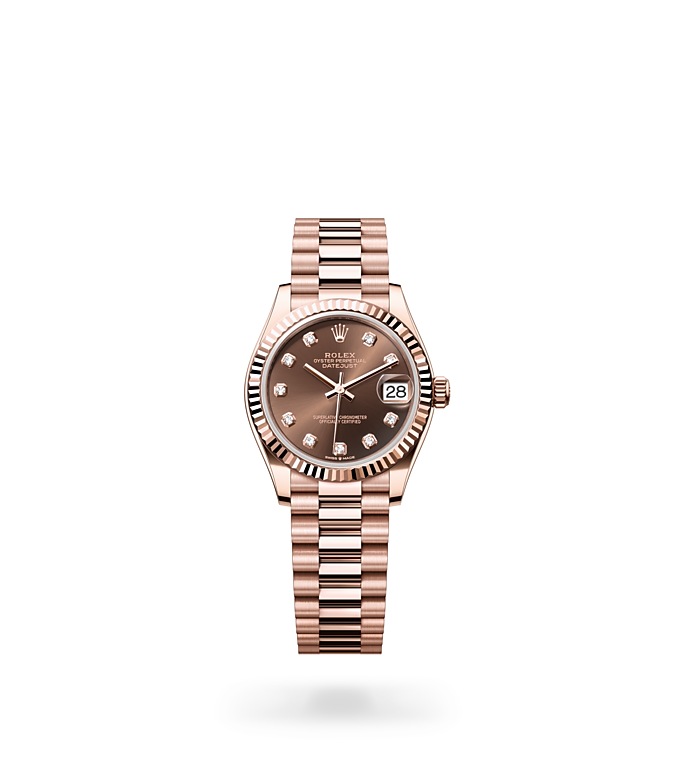 Rolex Datejust | 278275 | Datejust 31 | หน้าปัดสี | หน้าปัดสีช็อกโกแลต | ขอบหน้าปัดแบบร่อง | Everose gold 18 กะรัต | M278275-0010 | หญิง Watch | Rolex Official Retailer - Srichai Watch