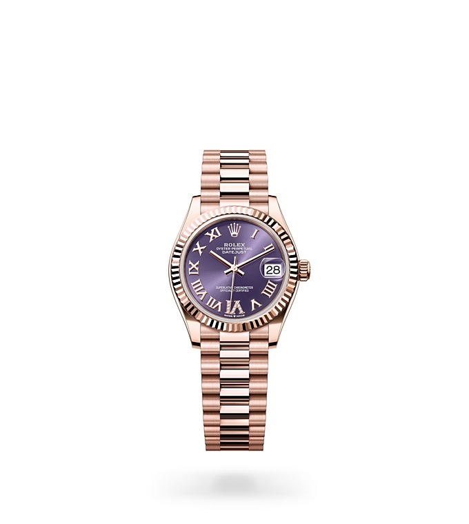 Rolex Datejust | 278275 | Datejust 31 | หน้าปัดสี | หน้าปัดสีม่วงเข้ม | ขอบหน้าปัดแบบร่อง | Everose gold 18 กะรัต | M278275-0029 | หญิง Watch | Rolex Official Retailer - Srichai Watch