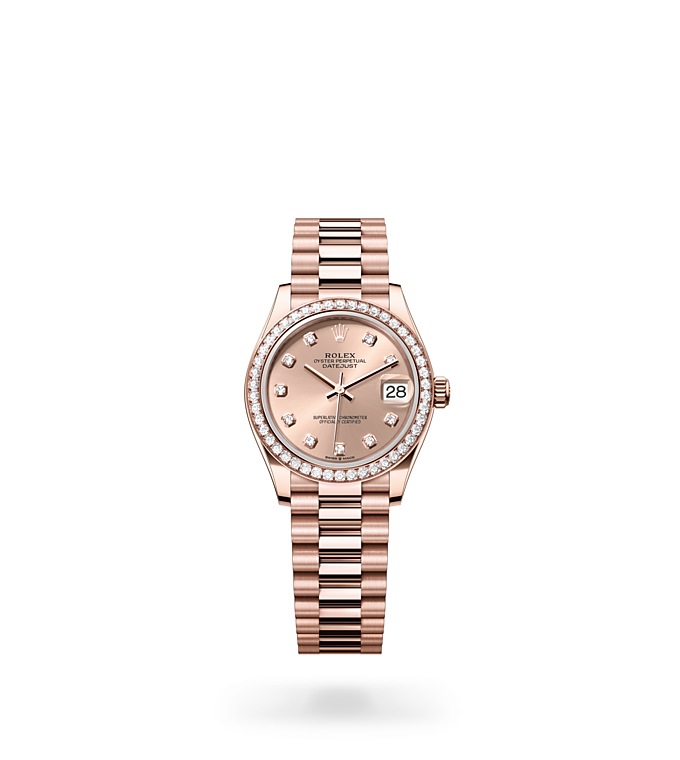 Rolex Datejust | 278285RBR | Datejust 31 | Coloured dial | Rosé-colour dial | Diamond-set bezel | 18 ct Everose gold | M278285RBR-0025 | Women Watch | Rolex Official Retailer - Srichai Watch