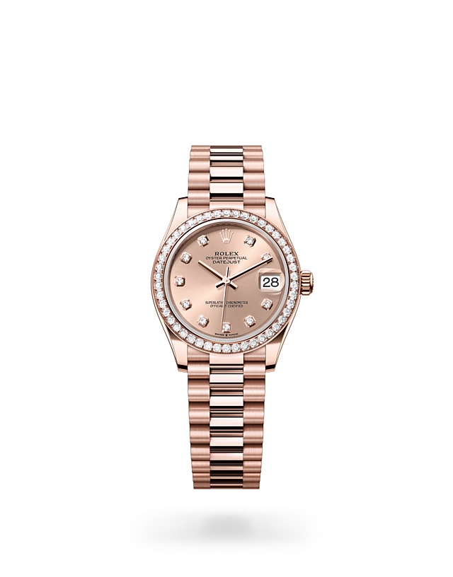 Rolex Datejust | 278285RBR | Datejust 31 | Coloured dial | Rosé-colour dial | Diamond-set bezel | 18 ct Everose gold | M278285RBR-0025 | Women Watch | Rolex Official Retailer - Srichai Watch