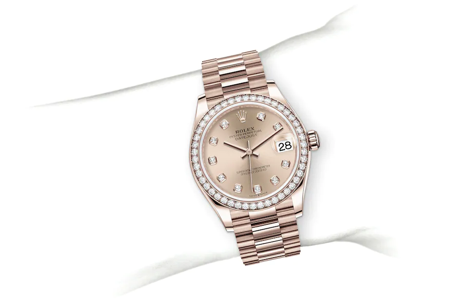 Rolex Datejust | 278285RBR | Datejust 31 | หน้าปัดสี | หน้าปัดสีชมพูกุหลาบ | ขอบหน้าปัดประดับเพชร | Everose gold 18 กะรัต | M278285RBR-0025 | หญิง Watch | Rolex Official Retailer - Srichai Watch