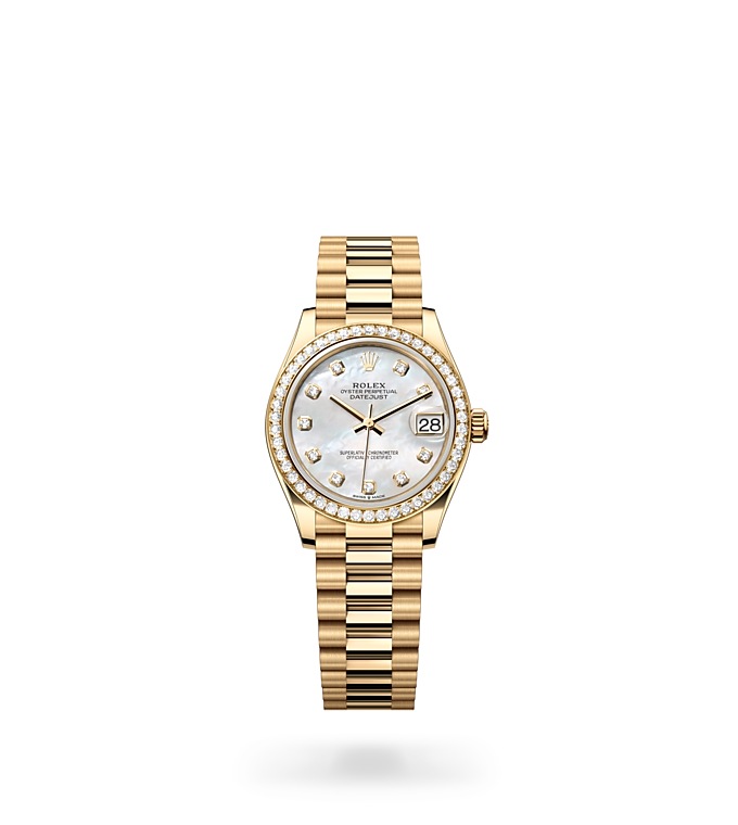 Rolex Datejust | 278288RBR | Datejust 31 | หน้าปัดประดับอัญมณี | หน้าปัดเปลือกหอยมุก | ขอบหน้าปัดประดับเพชร | ทองคำ 18 กะรัต | M278288RBR-0006 | หญิง Watch | Rolex Official Retailer - Srichai Watch