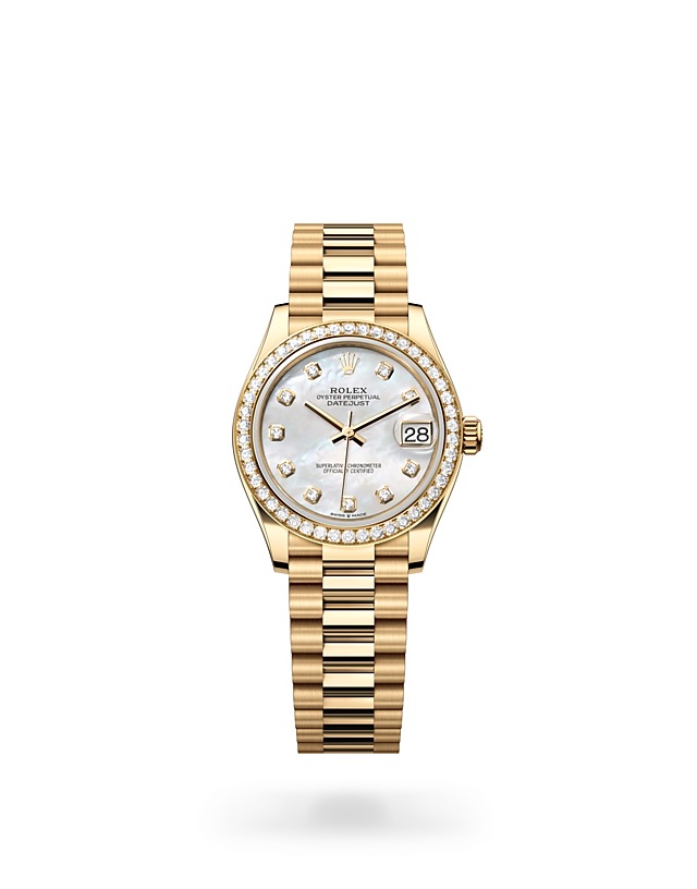 Rolex Datejust | 278288RBR | Datejust 31 | หน้าปัดประดับอัญมณี | หน้าปัดเปลือกหอยมุก | ขอบหน้าปัดประดับเพชร | ทองคำ 18 กะรัต | M278288RBR-0006 | หญิง Watch | Rolex Official Retailer - Srichai Watch